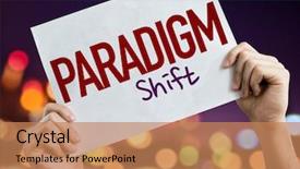  Presentation with light golden lights - Amazing PPT layouts having paradigm shift placard with night backdrop and a coral colored foreground