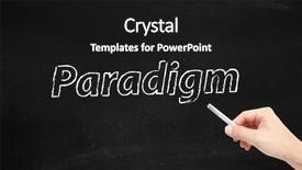  Presentation with blackboard - PPT theme enhanced with paradigm-written-on-a-blackboard background and a black colored foreground