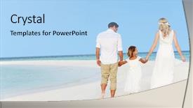  Presentation with beach wedding - Audience pleasing slide deck consisting of paradise 3 - family at beautiful beach wedding backdrop and a light blue colored foreground