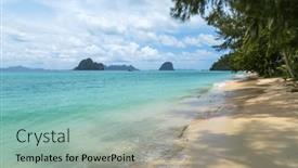  Presentation with paradise island - Presentation theme with paradise-beach-in-koh-ngai background and a mint green colored foreground