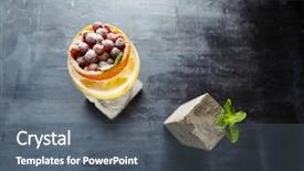  Presentation with fruit cocktail - Cool new slide deck with paradise cocktail with gin yellow backdrop and a gray colored foreground