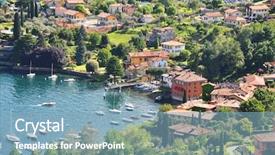  Presentation with villa - Theme featuring paradise garden - famous italian lake como background and a light blue colored foreground