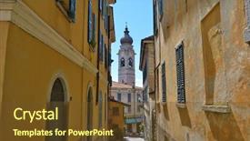  Presentation with paradise - Colorful PPT layouts enhanced with paradise garden - menaggio town lake como italy backdrop and a tawny brown colored foreground