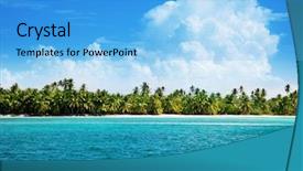  Presentation with caribbean lyrics - Slides enhanced with paradise garden - palms and caribbean sea background and a  colored foreground