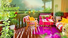  Presentation with herbs - Beautiful slide deck featuring paradise garden - wonderful comfortable balcony with lots backdrop and a yellow colored foreground