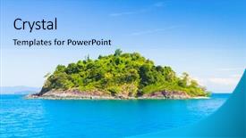  Presentation with paradise island - Amazing presentation having paradise island relaxing getaway - nature and nobody sea scene backdrop and a light blue colored foreground