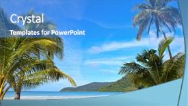  Presentation with beach palm tree wedding - Slides having paradise island relaxing getaway - palm beach background and a  colored foreground