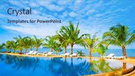  Presentation with paradise - Slides with paradise pool blue luxury background and a light blue colored foreground