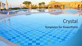  Presentation with paradise - Cool new presentation theme with paradise resort pool backdrop and a light blue colored foreground