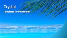  Presentation with paradise - Slides having island background white sand azure - paradise scene beach background and a teal colored foreground