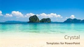  Presentation with paradise - Theme having paradise wallpaper remote resort background and a cream colored foreground
