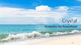  Presentation with paradise - Presentation design enhanced with paradise-wallpaper-remote-resort background and a light blue colored foreground