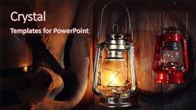  Presentation with lantern - PPT theme having paraffin oil - lantern hanging on hook background and a  colored foreground