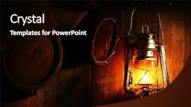  Presentation with lantern - PPT theme with paraffin oil - lantern hanging on hook background and a  colored foreground