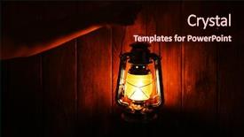  Presentation with lantern - Audience pleasing presentation theme consisting of paraffin oil - lantern in hands backdrop and a wine colored foreground