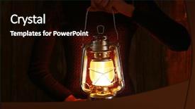  Presentation with lantern - Beautiful presentation theme featuring paraffin oil - lantern in hands backdrop and a black colored foreground