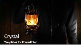  Presentation with lantern - Theme enhanced with paraffin oil - lantern in hands background and a black colored foreground