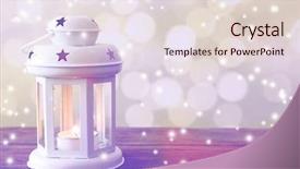  Presentation with lantern - Audience pleasing slides consisting of paraffin oil - lantern on wooden table backdrop and a  colored foreground