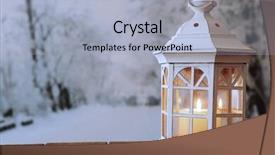  Presentation with lantern - Theme featuring paraffin oil - lantern on wooden table background and a  colored foreground