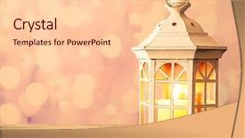  Presentation with old wooden table food - Slides with paraffin oil - lantern on wooden table background and a  colored foreground