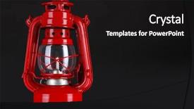  Presentation with black and red - Beautiful slides featuring paraffin oil - red kerosene lamp on black backdrop and a  colored foreground