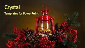  Presentation with color - Presentation theme with paraffin oil - red kerosene lamp on dark background and a wine colored foreground