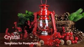  Presentation with dark colon cancer - Slide deck enhanced with paraffin oil - red kerosene lamp on dark background and a tawny brown colored foreground