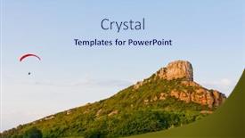  Presentation with paragliding - Slides featuring paragliding at solutre rock burgundy france background and a light blue colored foreground