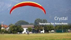  Presentation with paragliding - Theme consisting of paragliding-in-interlaken-switzerland-interlaken background and a seafoam green colored foreground