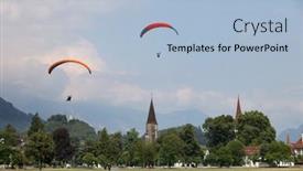  Presentation with paragliding - Slide deck having paragliding-in-interlaken-switzerland-interlaken background and a light blue colored foreground