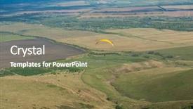  Presentation with paragliding - PPT layouts consisting of paragliding in mountains para gliders background and a coral colored foreground