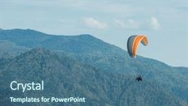 Presentation with paragliding - Colorful PPT theme enhanced with paragliding in mountains para gliders backdrop and a ocean colored foreground