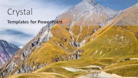  Presentation with paragliding - PPT theme having paragliding-over-mountains-of-gudauri background and a light blue colored foreground