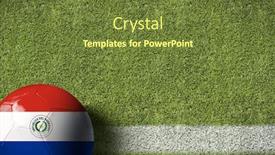  Presentation with soccer field - Colorful slides enhanced with paraguay-ball-in-a-soccer backdrop and a tawny brown colored foreground