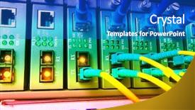  Presentation with parallel - Beautiful PPT layouts featuring parallel - fiber optic servers and hardwares backdrop and a cobalt blue colored foreground