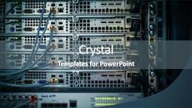  Presentation with data center - Theme enhanced with rack cluster in a data background and a gray colored foreground
