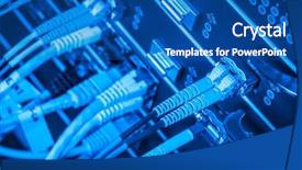  Presentation with optic - Beautiful PPT theme featuring optical fibers - server with fiber optic cables backdrop and a ocean colored foreground