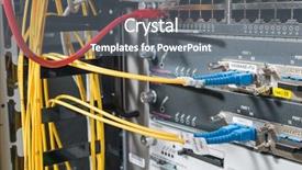  Presentation with optic - Beautiful presentation theme featuring server with fiber optic cables backdrop and a gray colored foreground