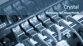  Presentation with optic - PPT theme consisting of server with fiber optic cables background and a  colored foreground