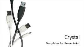  Presentation with cable - Audience pleasing theme consisting of various usb cable isolated backdrop and a white colored foreground