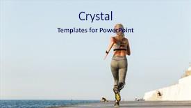  Presentation with prosthetic leg - Colorful slide deck enhanced with paralympics - back view of young disabled backdrop and a  colored foreground