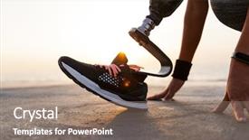  Presentation with paralympics - Amazing presentation having paralympics - close up of disabled athlete backdrop and a coral colored foreground