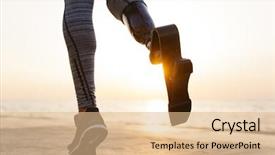  Presentation with paralympics - Presentation theme consisting of paralympics - close up of disabled athlete background and a coral colored foreground