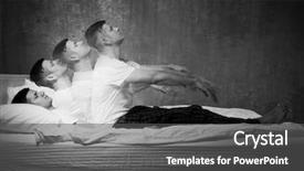  Presentation with little man baby - Slide deck with paralysis - young man suffering from sleepwalking background and a dark gray colored foreground