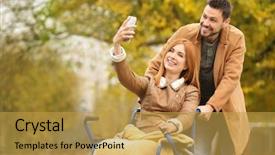  Presentation with wheelchair - Audience pleasing presentation theme consisting of paralyzed - young woman in wheelchair backdrop and a yellow colored foreground