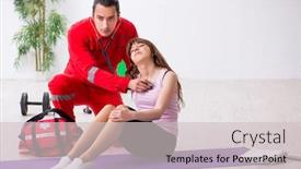  Presentation with paramedic - Slide set featuring visiting young woman in gym background and a lemonade colored foreground