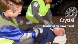  Presentation with crash - Cool new presentation with paramedics helping a car crash backdrop and a tawny brown colored foreground