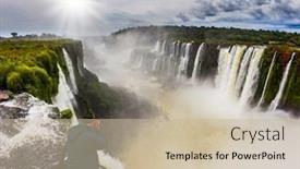  Presentation with falls - Audience pleasing PPT layouts consisting of parana-river-devil-s-throat backdrop and a mint green colored foreground
