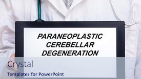  Presentation with disease - Presentation theme having paraneoplastic-cerebellar-degeneration-doctor background and a sky blue colored foreground