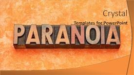  Presentation with wood - Audience pleasing PPT layouts consisting of paranoia word abstract in vintage backdrop and a yellow colored foreground